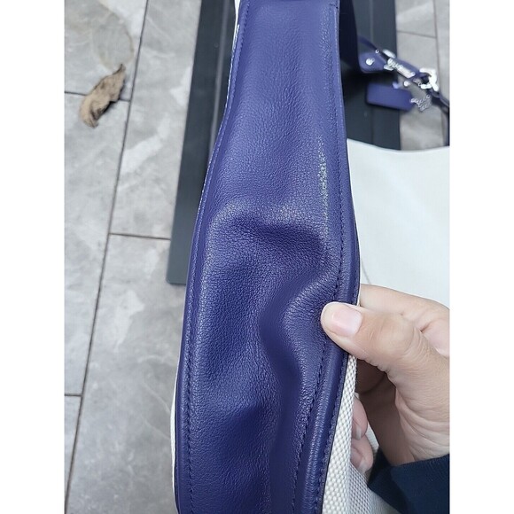 Authentic Coach Avery Natural Canvas & Indigo Leather Shoulder Bag, Hobo F28911 - Picture 14 of 14